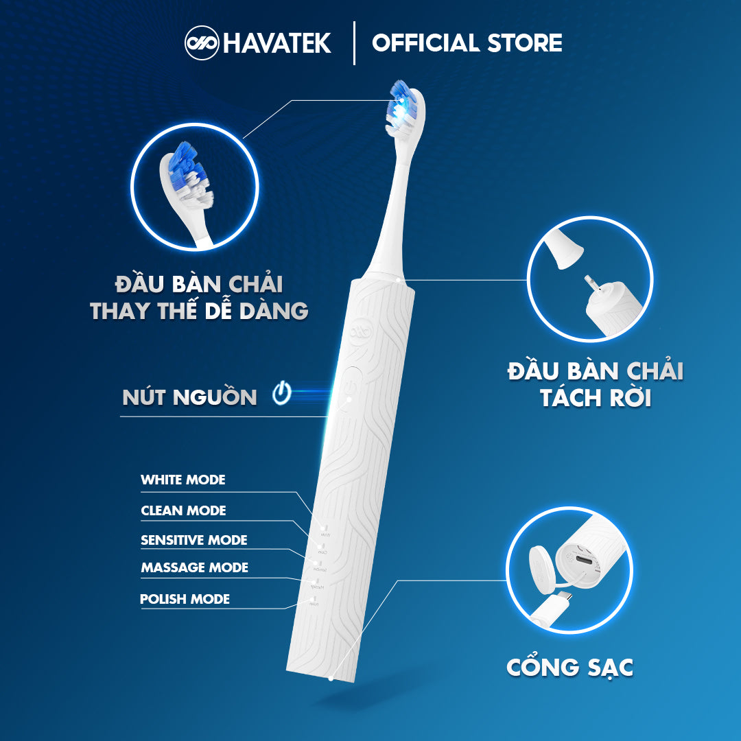 Bàn chải điện giảm chấn nướu HAVATEK